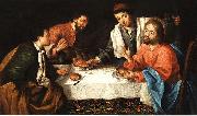 Pier Leone Ghezzi Emmaus, Christ breaking bread oil painting on canvas